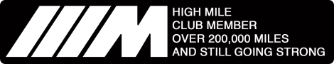 BMW E46 High Mile Club Membership Sticker